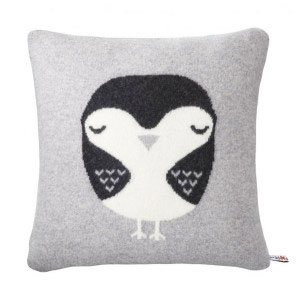 Coussin Hibou gris