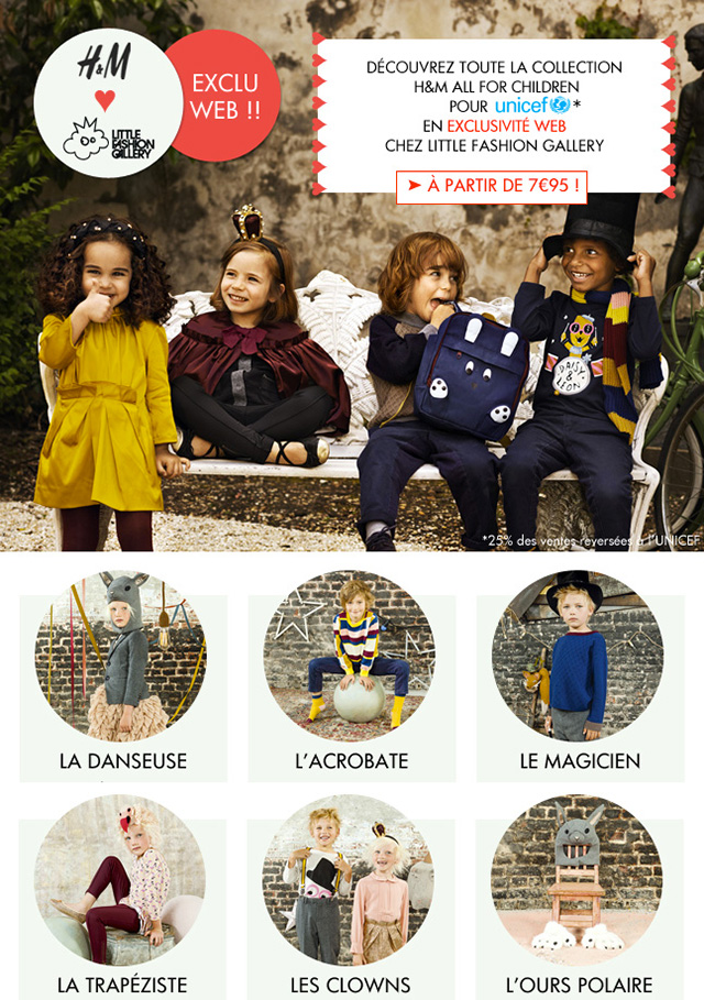 H&M en exclusivité sur Little Fashion Gallery avec la ligne All for Children