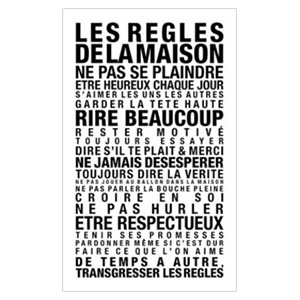 Poster Les régles de la maison