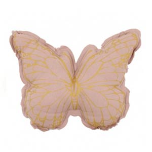 Coussin Papillon rose