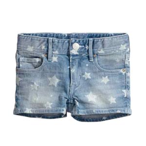 Short en jeans à étoiles