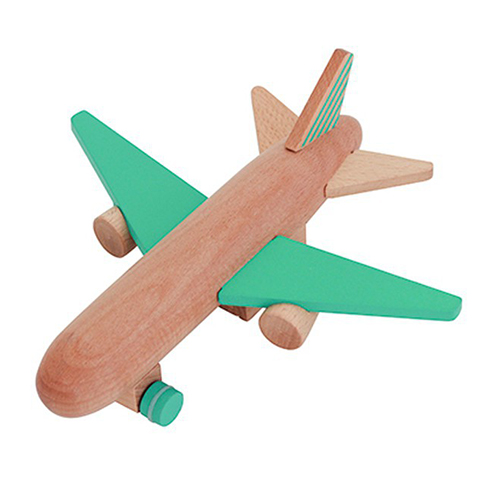 Avion en bois vert