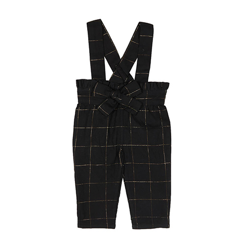 Pantalon à bretelles carreaux