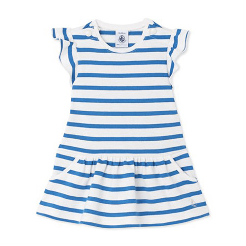 Robe bébé en jersey rayé