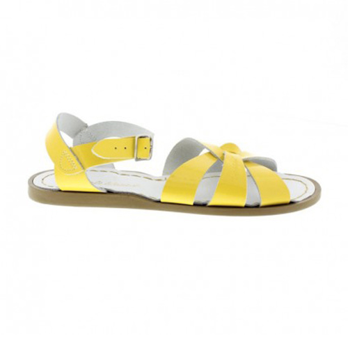 Sandales cuir vernis jaune