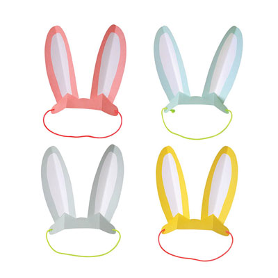 Oreilles de lapin en papier - Set de 8 Multicolore