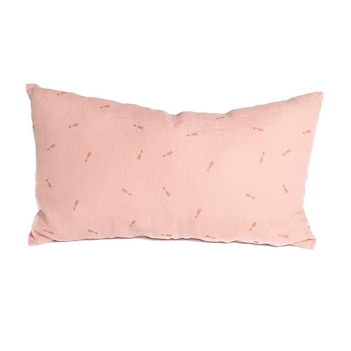 Housse de coussin en lin rose