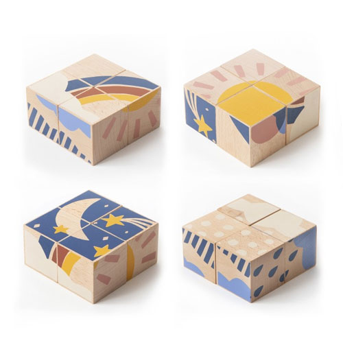 Cubes en bois météo