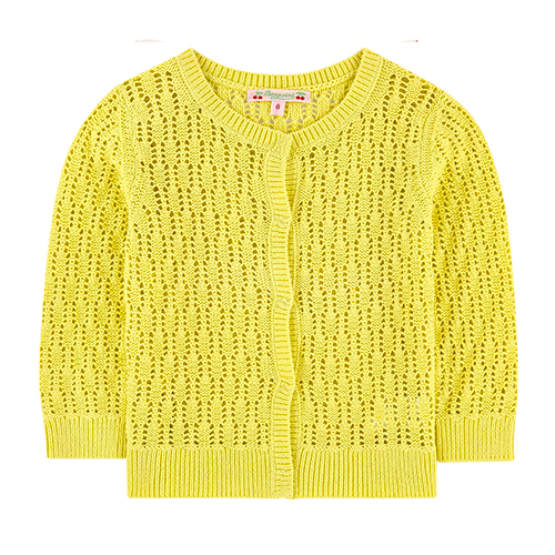 Cardigan ajouré citron