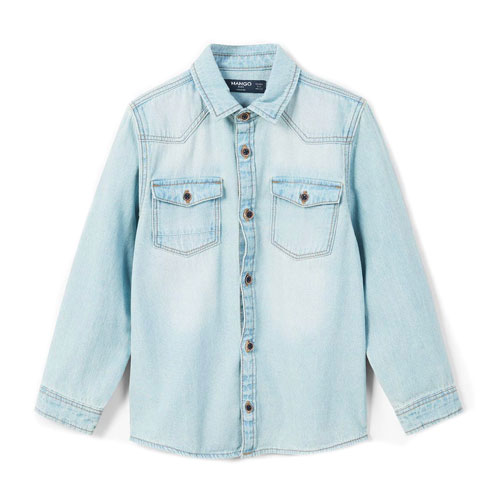 Chemise denim délavée