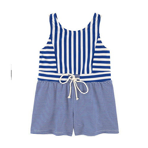 Combi-short rayée bleu