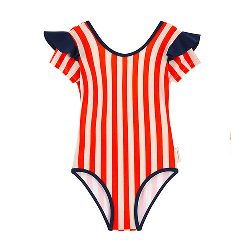 Maillot de bain rayé rouge