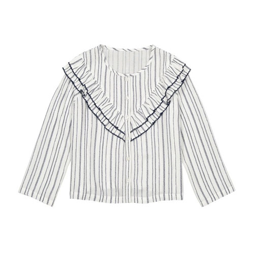 Blouse rayée à volants