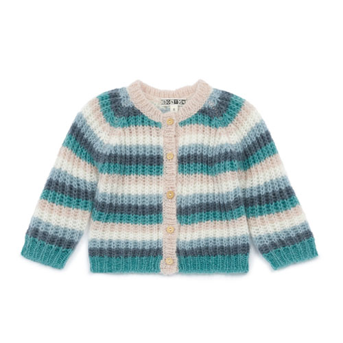 Cardigan mohair rayé