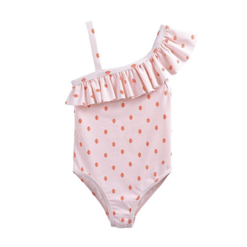 Maillot de bain 1 pièce à volant imprimé