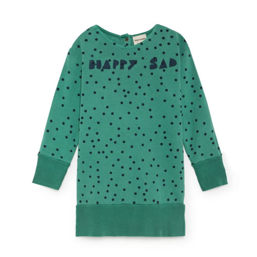 Robe Sweat Coton Bio Pois Vert sapi