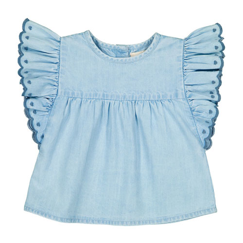 Blouse chambray Jasmin bleu jean