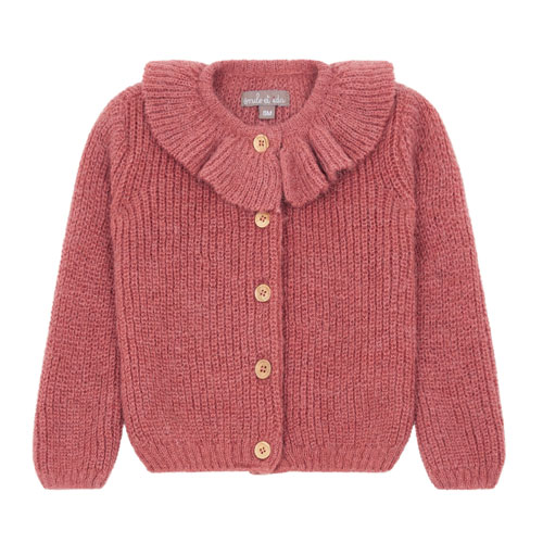 Cardigan alpaga rose