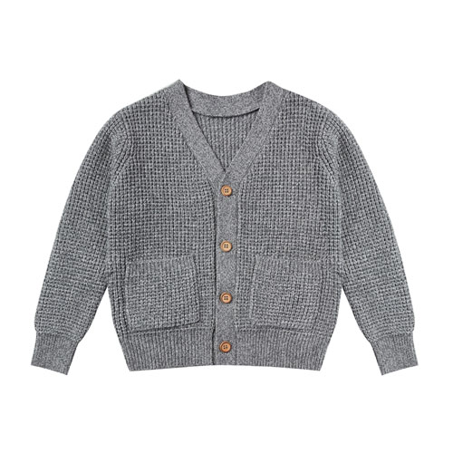 Cardigan nid d’abeille bleu gris