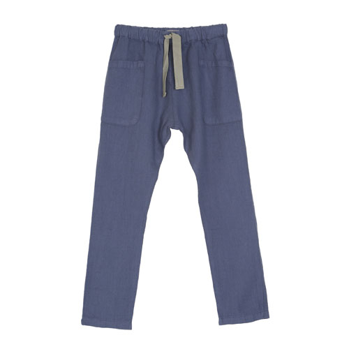 Pantalon lin bleu marine