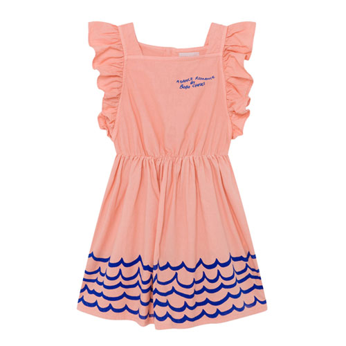 Robe manches volants rose