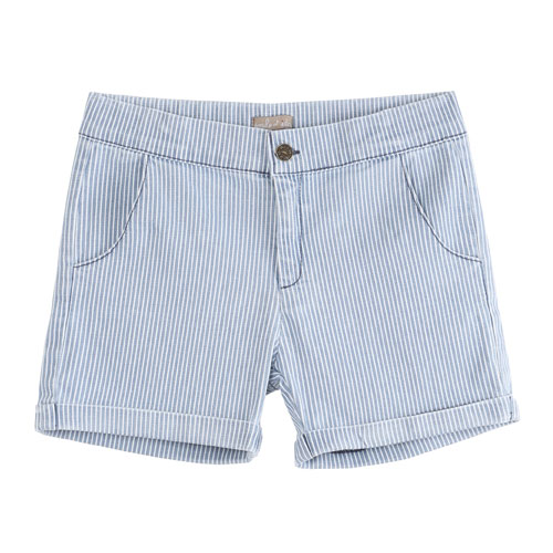 Short denim rayé bleu jean