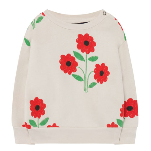 Sweat fleurs Bear blanc