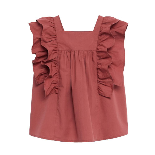 Blouse coton à volants