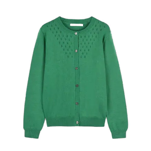 Cardigan en coton bio vert