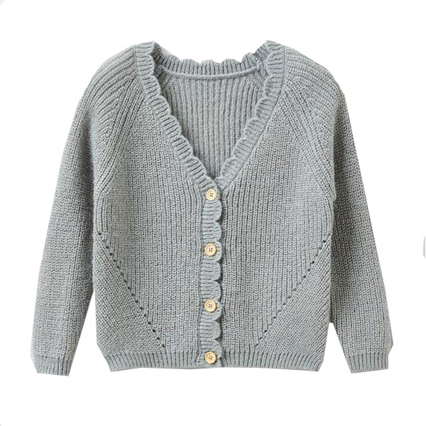 Cardigan festonné laine et mohair