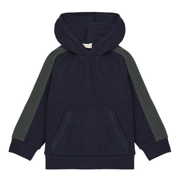 Pull à capuche bicolore marine