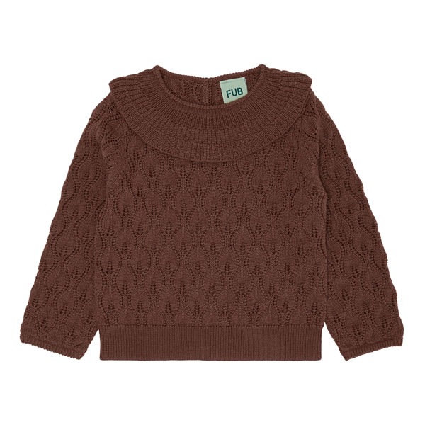 Pull laine Pointelle terracotta