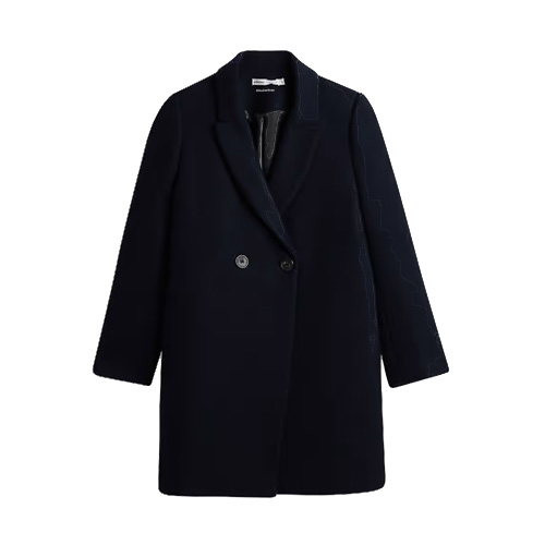 Manteau drap de laine bleu foncé