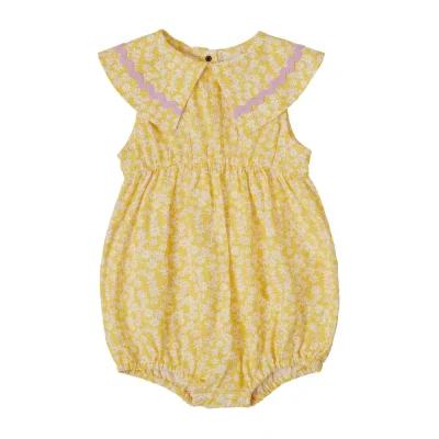 Barboteuse Fleurie Lin