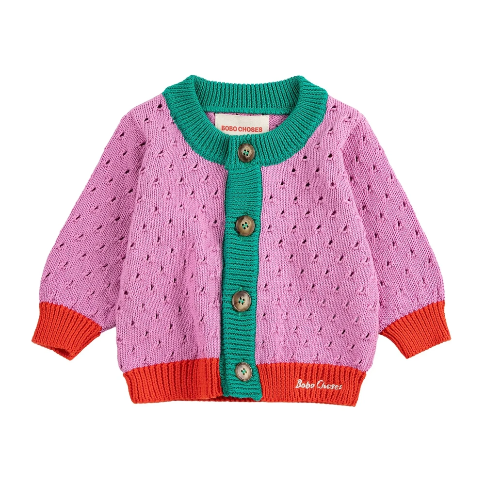 Cardigan Ajouré Colorblock