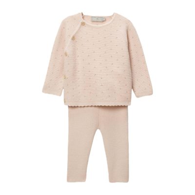 Ensemble tricot en pointelle coeur