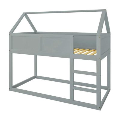 Lit superposé en bois gris
