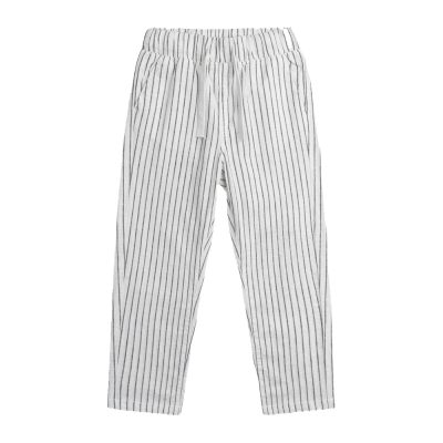 Pantalon écru à rayures