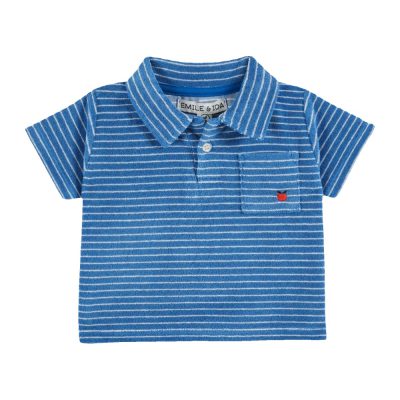 Polo Éponge rayure bleu