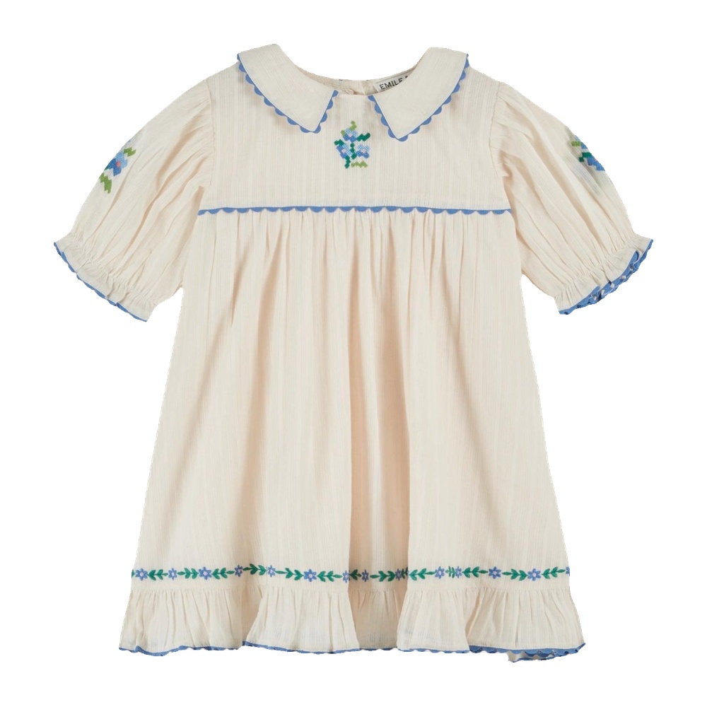 Robe Brodé festonné crème