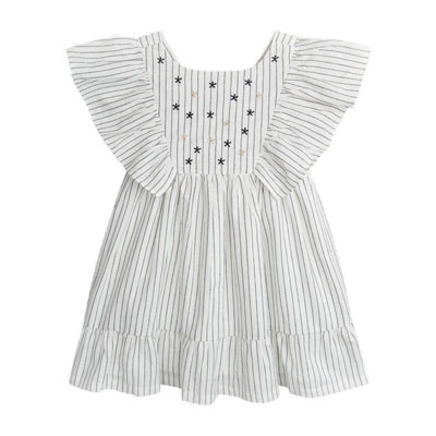 Robe écrue à broderies fleurs