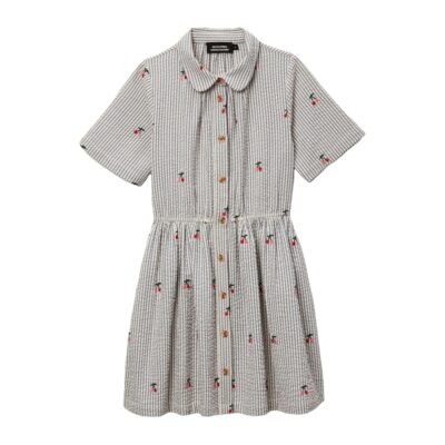 Robe col chemise bleue